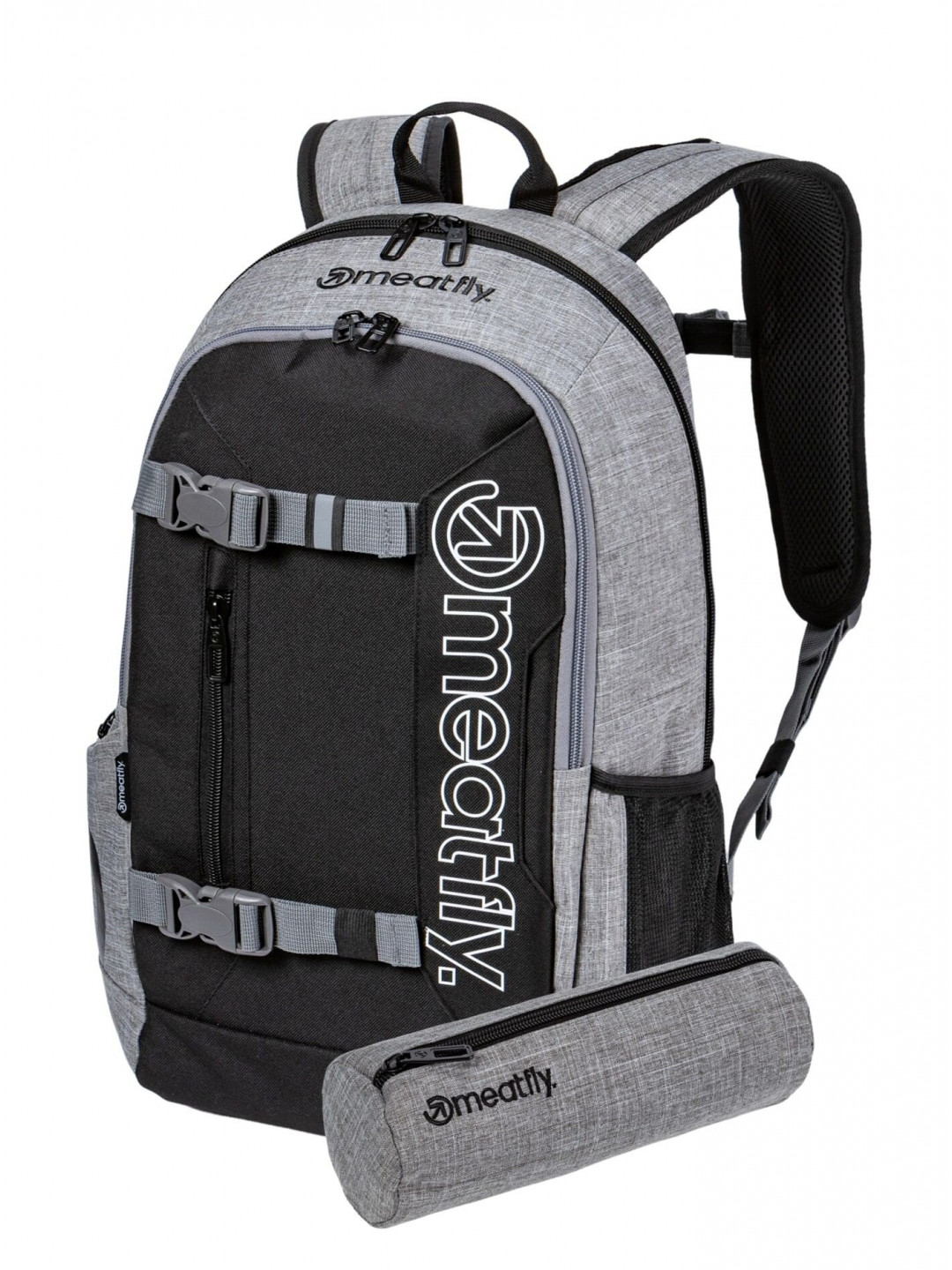 Meatfly batoh Basejumper Grey Heather Black 22 L Černá Objem 22 L
